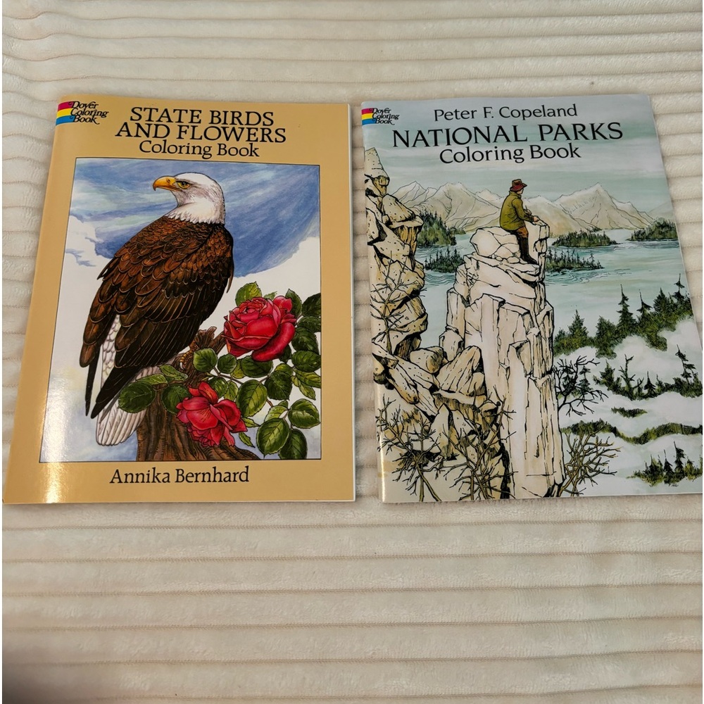 Set of 2 Vintage Coloring Books from Dover COLORING Book 1990 1993 Unused